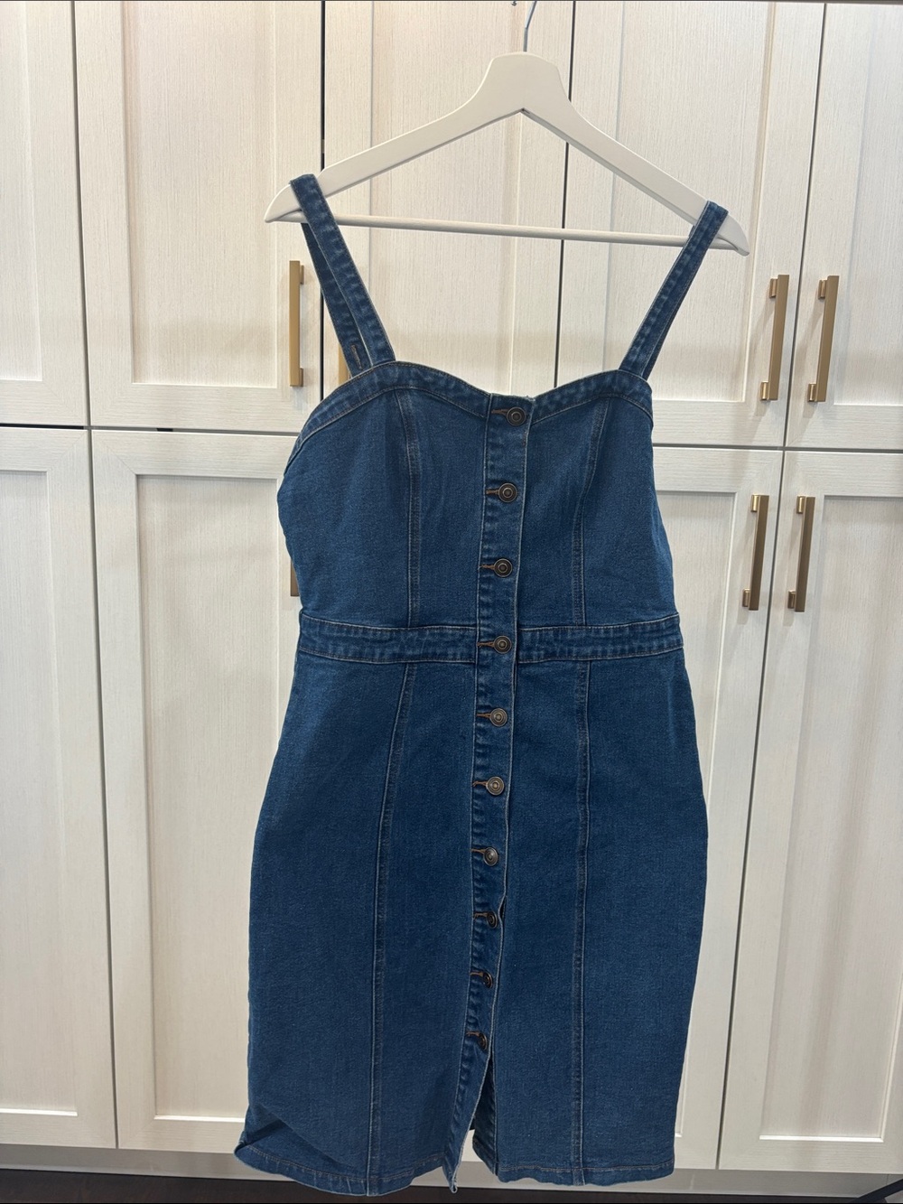 Amazon Blue Denim Button-Front Sundress